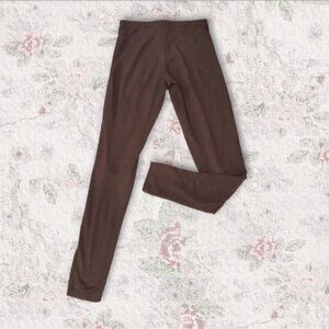 H&M Suedette Chocolate Brown Moto Leggings- XS- Like New